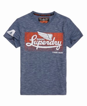 Superdry Icarus Mid Weight Férfi Pólók Kék | TULFA4015